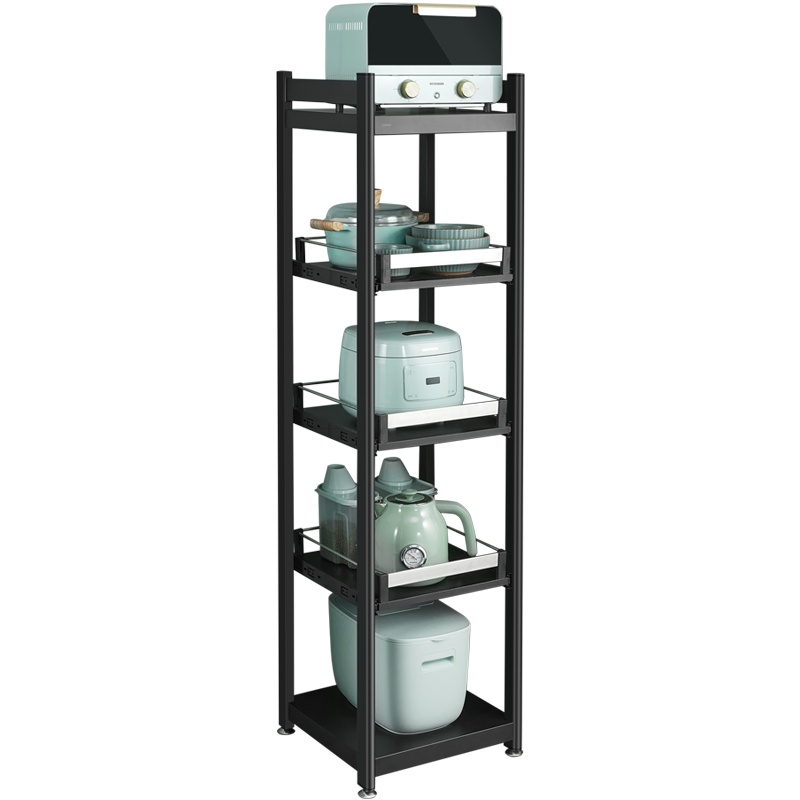 卡贝厨房置物架落地多层带抽屉轮可移动缝隙架子抽拉式夹缝收纳柜