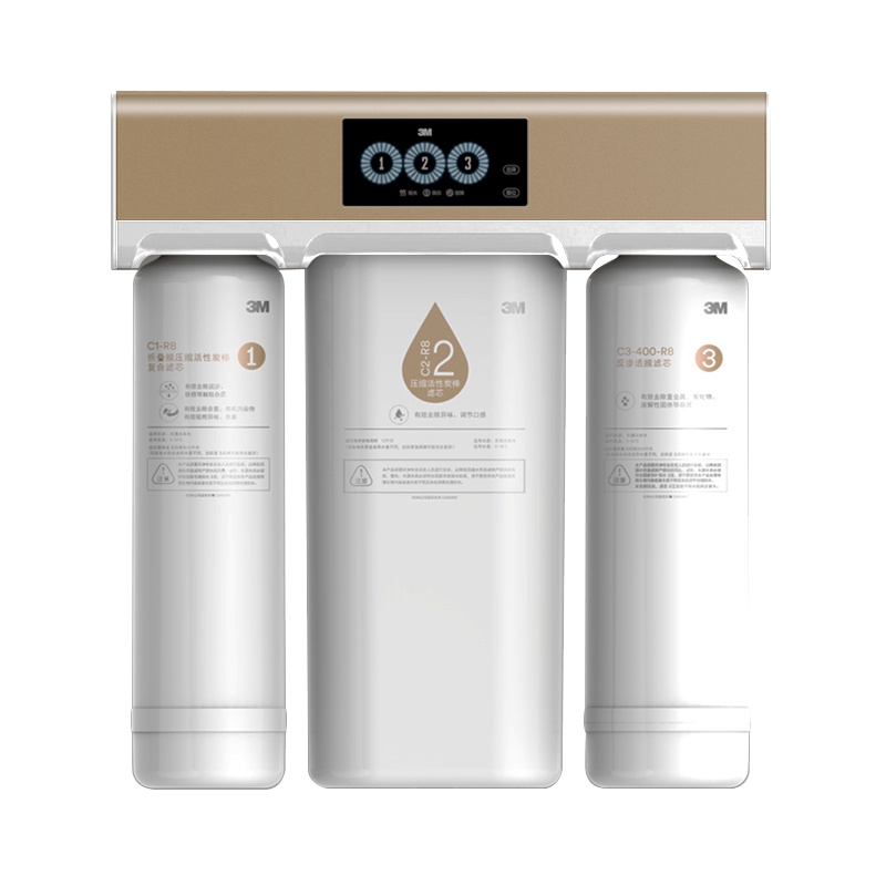 3M 厨下式直饮净水器R8-56G家用无桶流量RO反渗透纯水机 1:1废水比 R8-39G和r8-cw同系列