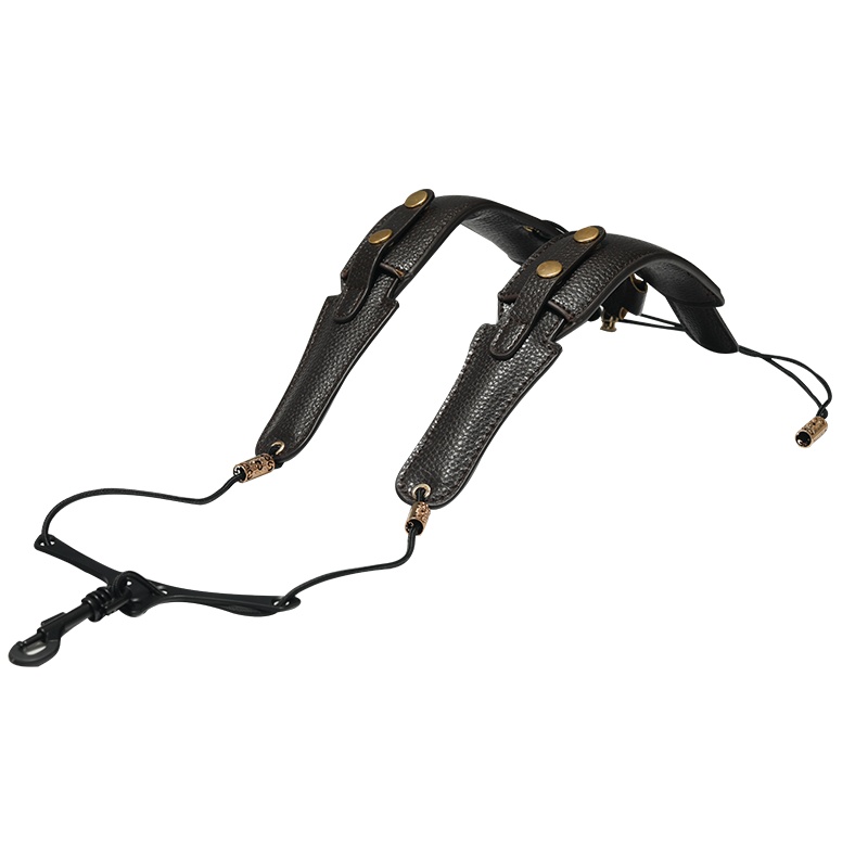 法国罗林斯背带 中音萨克斯双肩背带 次中音高音背带 双肩背带 挂带 脖带经久耐用 黑色