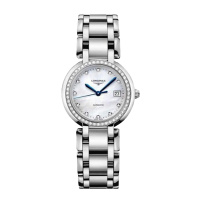 浪琴longines-优雅系列 L8.113.0.87.6 镶钻钢带机械女表 时尚高贵自动机械腕表女