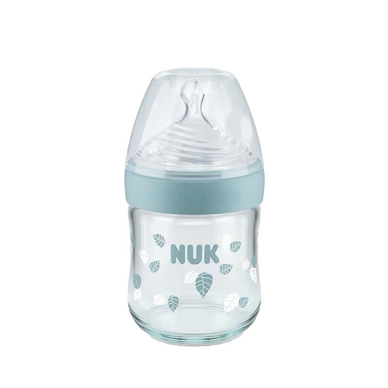 NUK120ml“自然母感”宽口玻璃奶瓶（0-6个月S号硅胶奶嘴）绿色