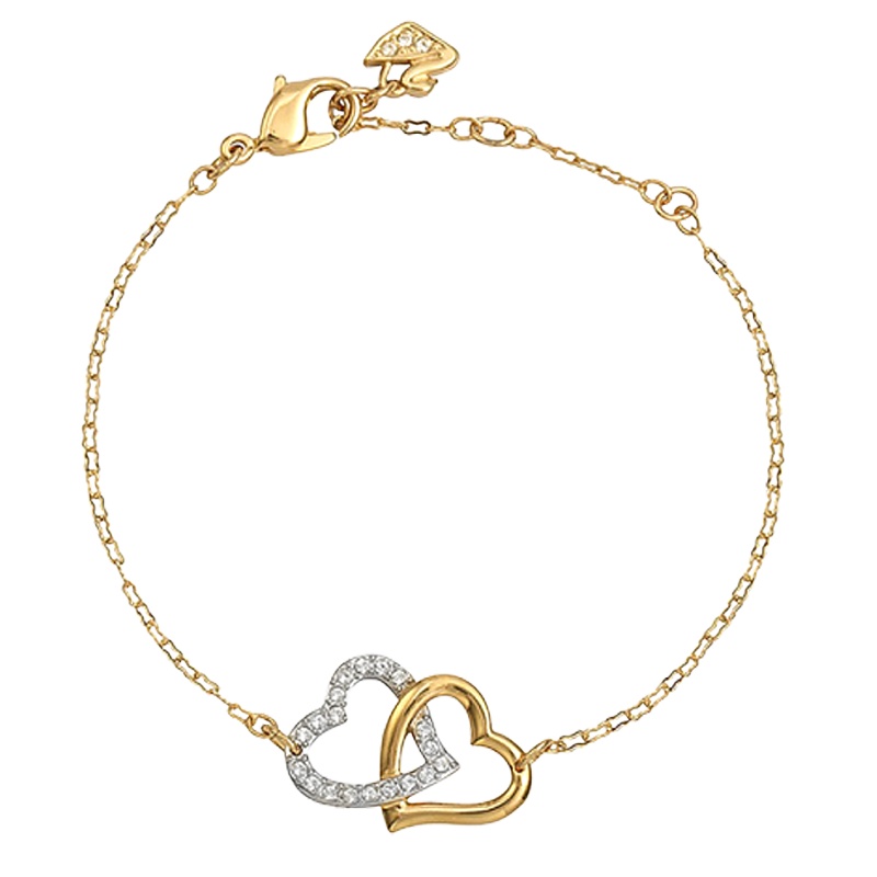 SWAROVSKI施华洛世奇经典金色心心相印水晶手链 女士 人造水晶 送恋人1062709