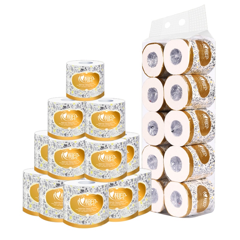 心相印卷纸绵柔3层厕手纸10卷家庭装卫生纸批发纸巾有芯卷筒纸