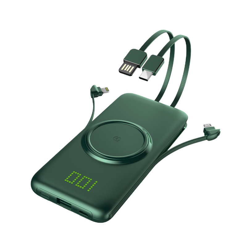 优束 无线充电宝自带线20000毫安超薄小巧快充便携苹果华为小米手机大容量移动电源