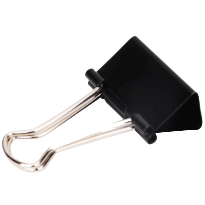 Deli 得力8565 5#黑色长尾夹/长尾票夹19mm 40只(筒)