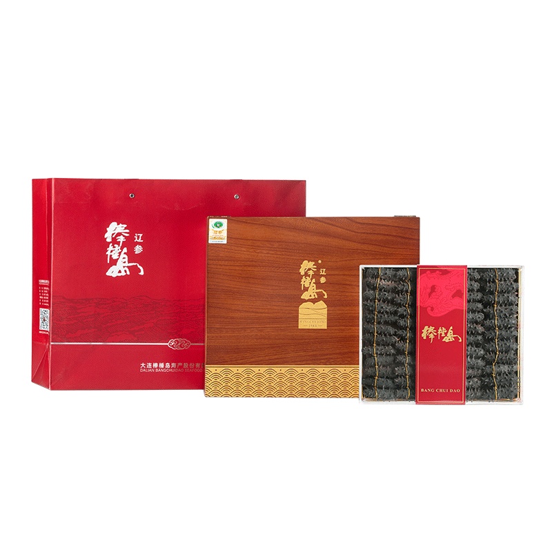 棒棰岛海参干货大连深海底播400g送礼礼盒装有机海参