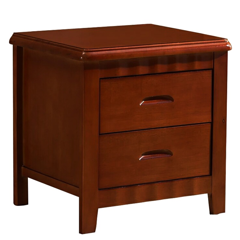衡爵HJ-CG2 床头柜 500*400*500mm 深胡桃色 两抽屉简约储物柜