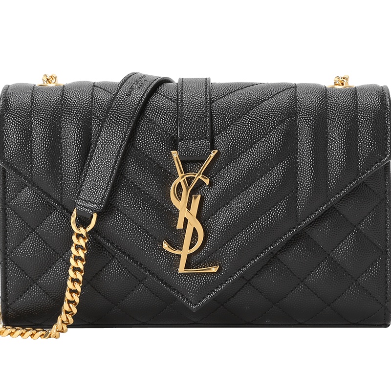 预售 圣罗兰YSL ENVELOPE 小号 信封粒面压花 链条包 女士单肩包 600195 金链