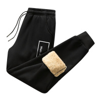 俞兆林(YUZHAOLIN)秋冬季羊羔绒运动裤新款修身束脚裤男潮牌卫裤宽松休闲长裤子