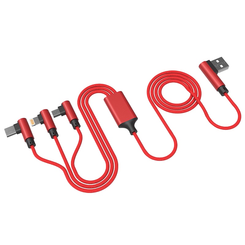 乐默 弯头一拖三数据线 LCB-130 一线三用通用充电线 105CM（单位：条）