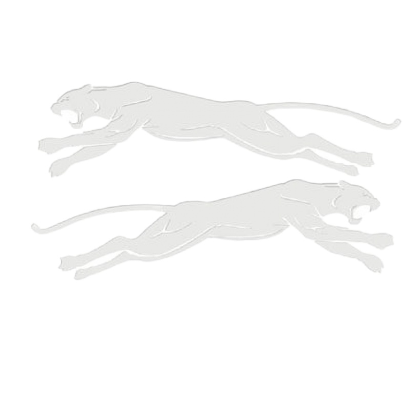 舒适主义豹子划痕贴 伤痕擦痕贴 车贴 轮眉贴 车尾贴 个性图腾汽车贴纸 反光银30厘米一对