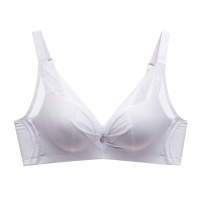 都市丽人性感微透网纱轻薄蕾丝调整型侧收副乳美背款聚拢女士文胸胸罩内衣