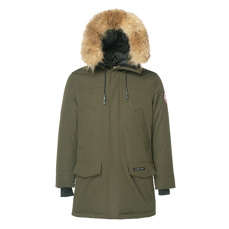 千仞岗2017秋冬新款派克羽绒服中长款大毛领羽绒外套男229610