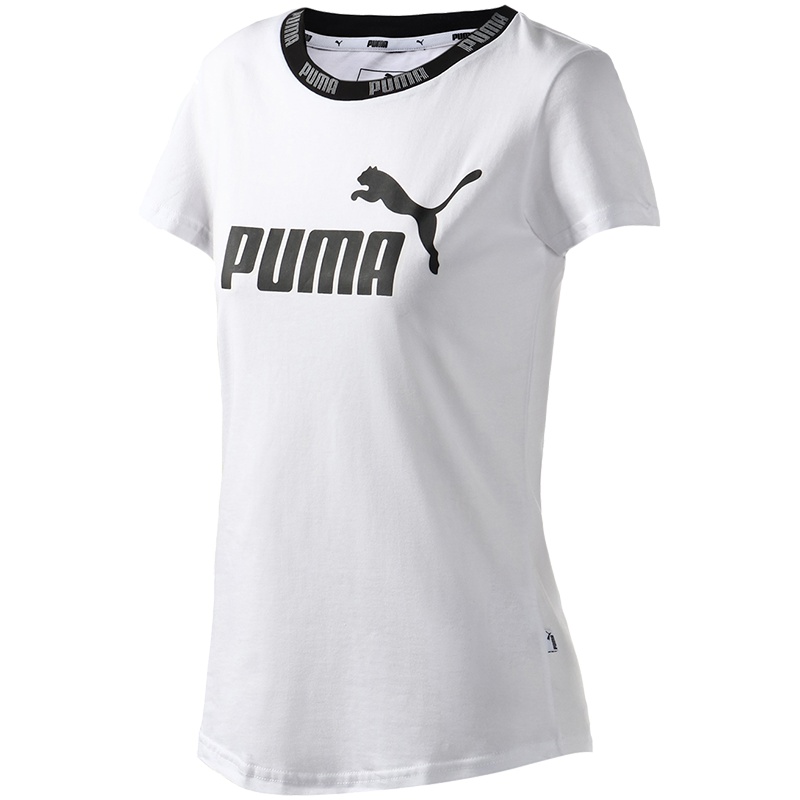 PUMA彪马女装运动服圆领LOGO短袖跑步健身T恤84463502