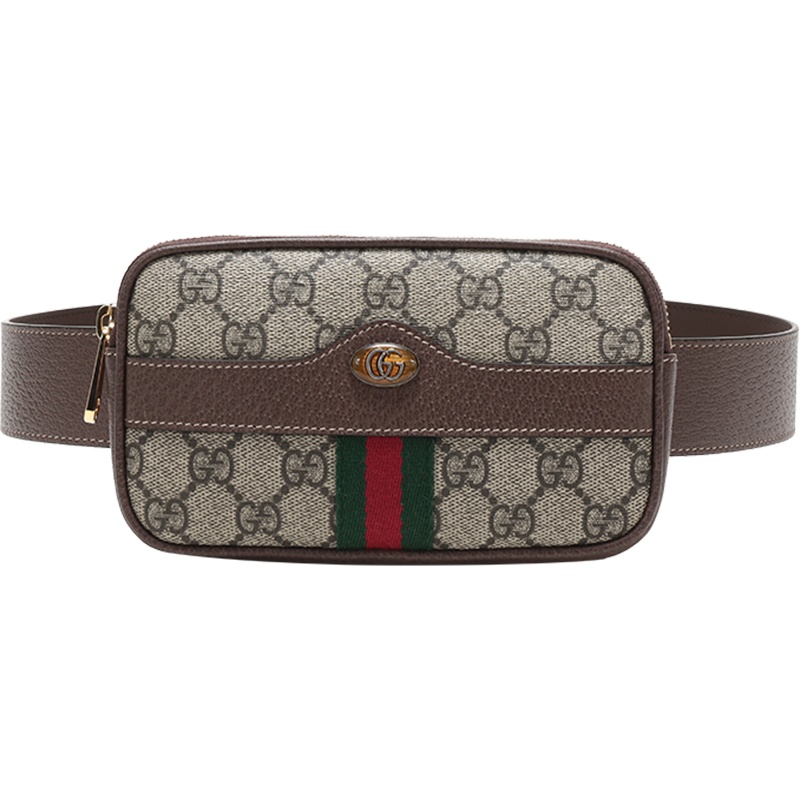 GUCCI 古驰 女士高级人造帆布配皮iPhone保护套单肩斜挎包腰包 519308 96IWS