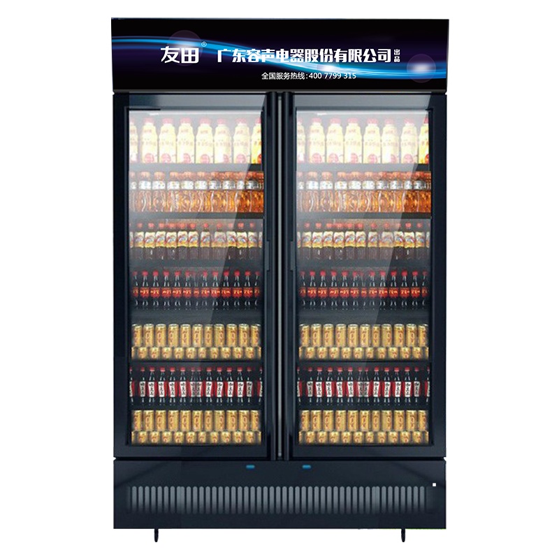 友田(YOUTIAN)商用展示柜 超大容量680升商用立式双门冷藏展示柜 超市酒吧餐饮便利店饮料啤酒直冷保鲜柜