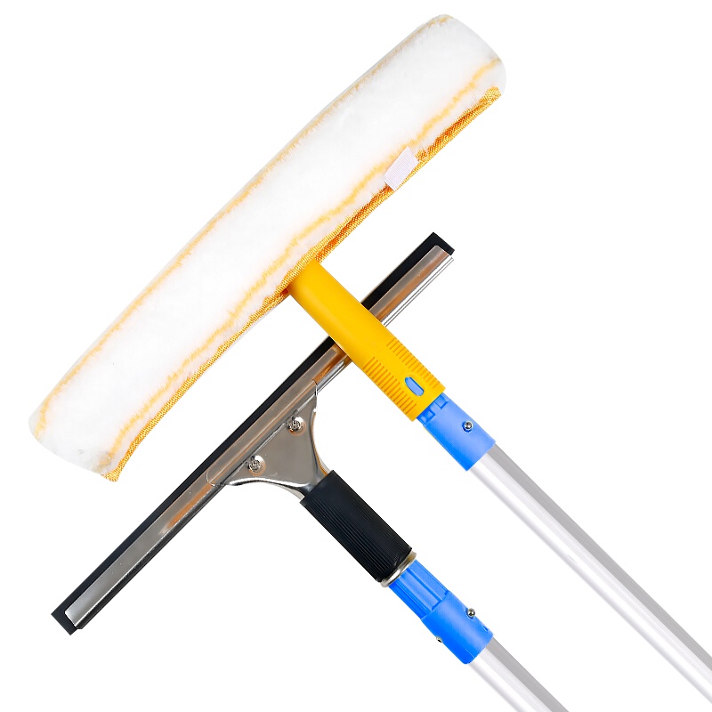 利临保洁工具玻璃刷擦窗器擦玻璃器伸缩杆刮刀刮水器铝合金玻璃刮水器1.4米