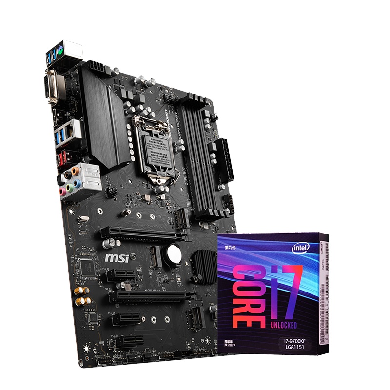 MSI/微星Z390搭英特尔i7 9700K台式机电脑游戏主板CPU套装9700KF
