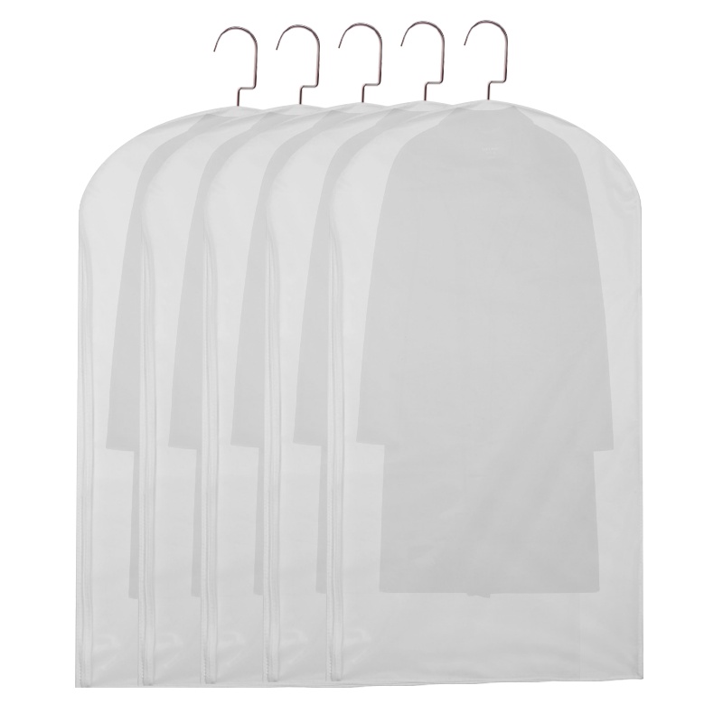超大号5个 壹志衣服防尘罩侧开拉链防尘套长款呢大衣西服罩西装挂衣袋半透明防尘袋挂式收纳袋居家用全封闭衣柜收纳