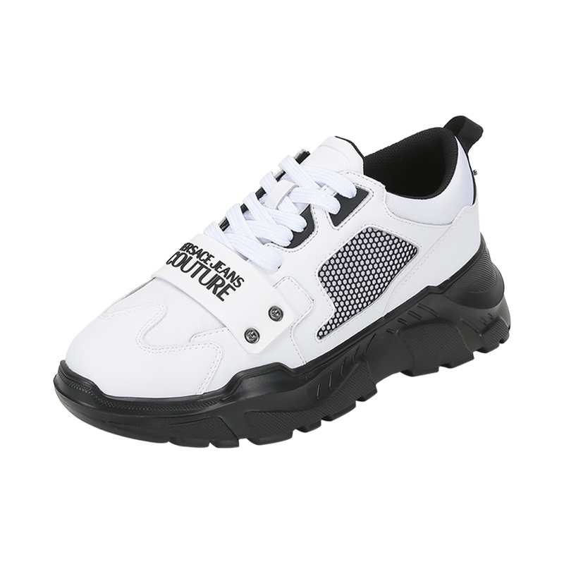 范思哲 VERSACE JEANS COUTURE 男士 涂层/皮革/织物系带休闲运动鞋E0YWASC4 71604