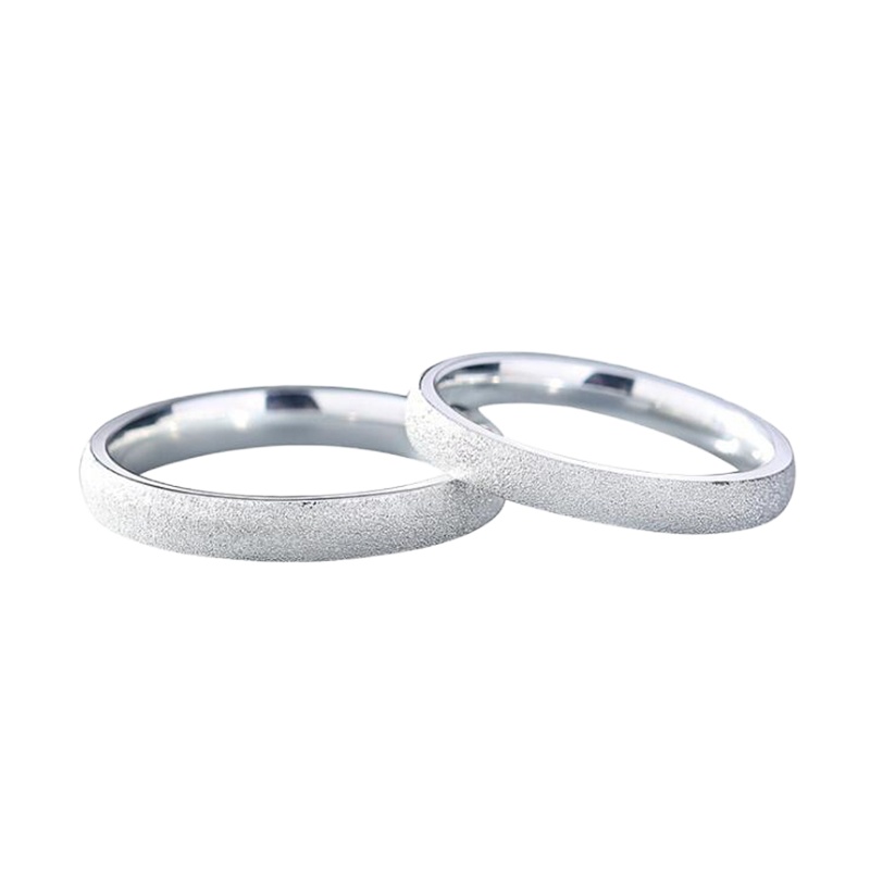 帛兰梓韵 S999纯银戒指情侣款对戒时尚百搭指环磨砂活扣经典素圈尾戒送女友