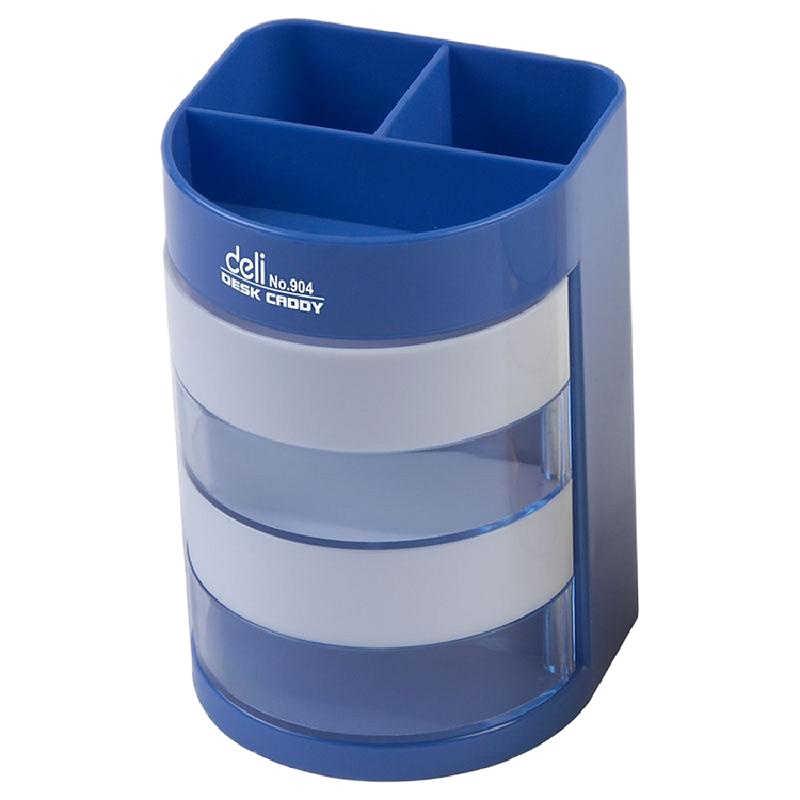 得力904多功能笔筒(混)(只)桌面简约个性收纳盒笔桶摆件