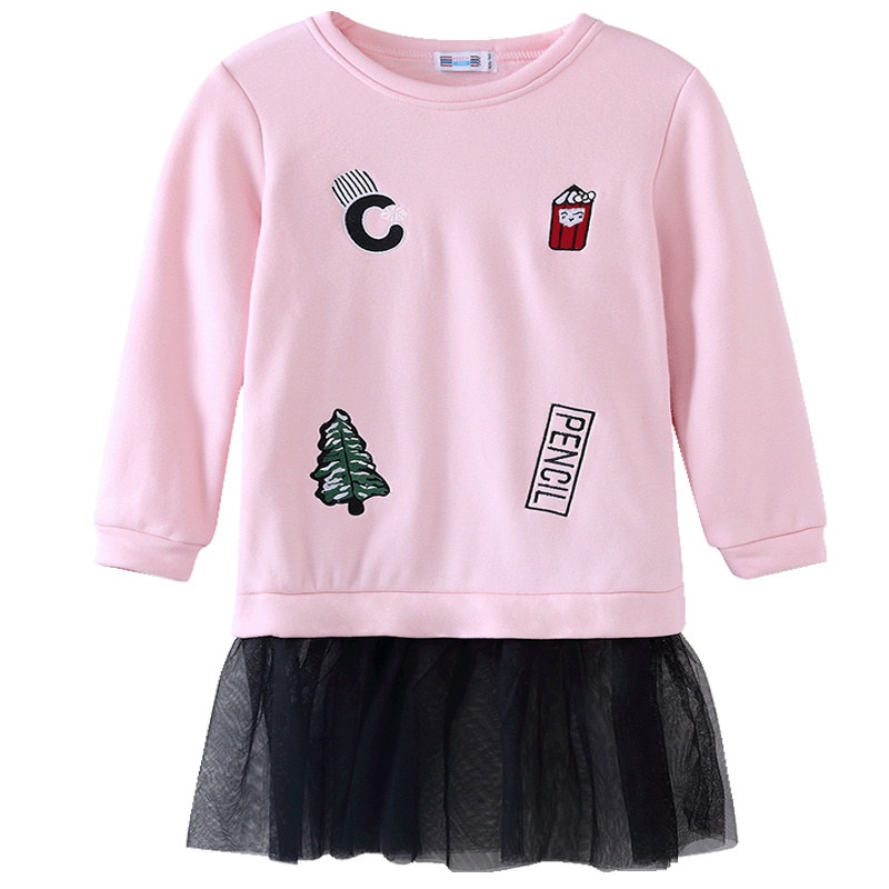 铅笔俱乐部童装2019秋冬新款女童长袖连衣裙中大童儿童加绒加厚裙