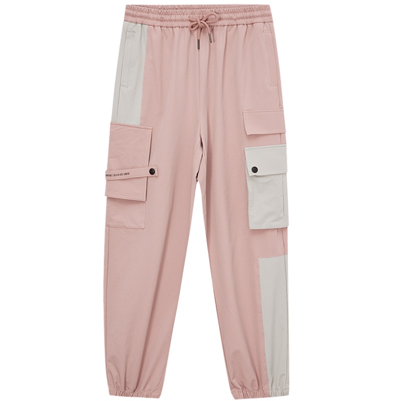 [1件5折价:80]美特斯邦威多袋工装裤女宽松新款冬季休闲拼色潮流束脚长裤女