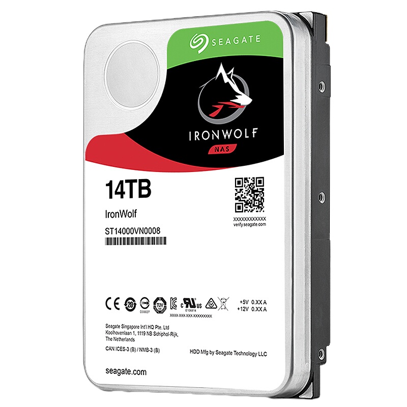 希捷14TB 256MB 7200RPM 网络存储(NAS)硬盘 SATA接口希捷酷狼系列(ST14000VN0008)