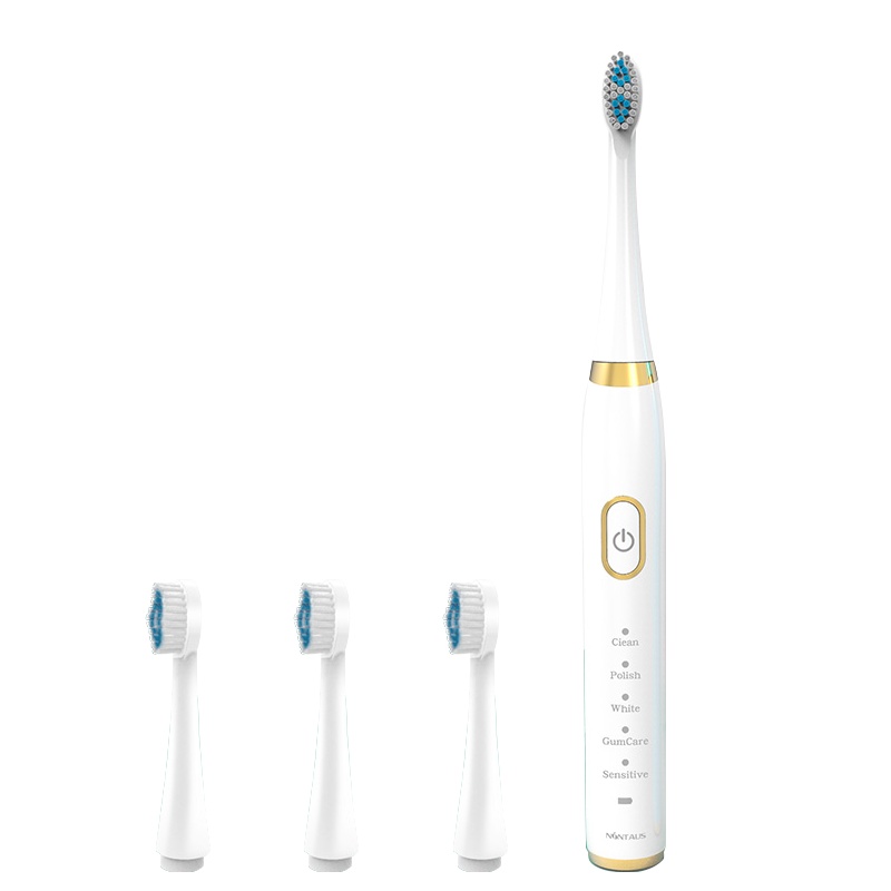 金正(NiNTAUS)电动牙刷 USB充电白色家用软细毛充电式超声波防水全自动男女情侣牙刷X7–5档