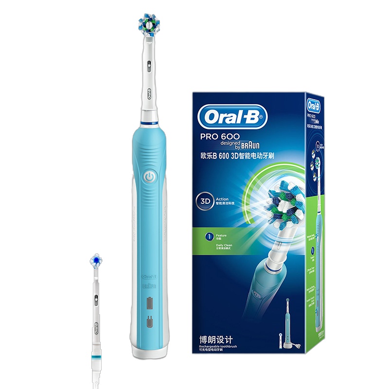 欧乐BOralb电动牙刷3D声波震动成人充电式牙刷口腔护理洁牙D16蓝色