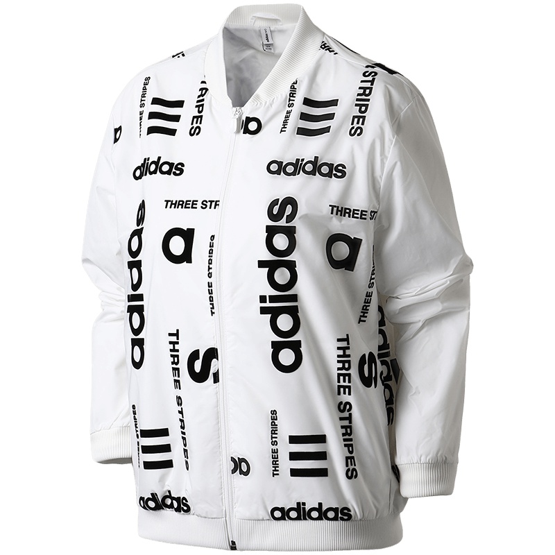 adidas阿迪达斯NEO女子外套夹克飞行领休闲运动服CV9585 L CV9585白