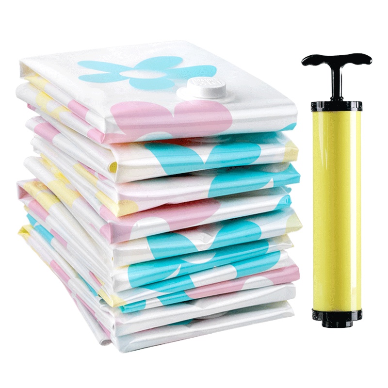 收纳博士羽绒服棉衣衣服真空压缩袋收纳袋8个中号送手泵 装4斤春秋被子真空袋抽空气压收袋