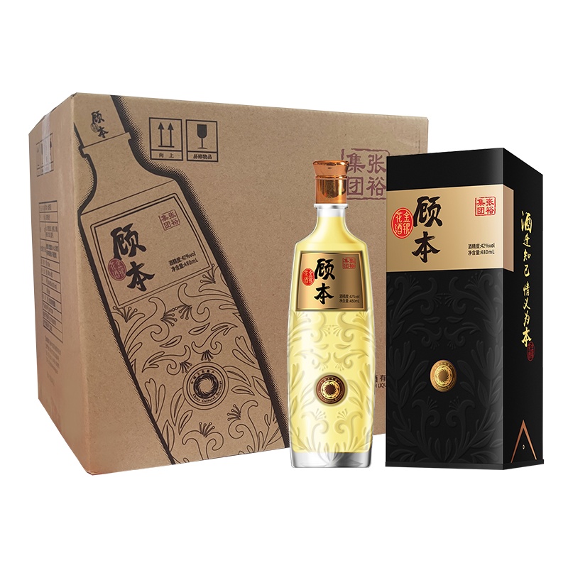 张裕集团 顾本金银花酒 清香型白酒 配制酒 42度 480ml 整箱装
