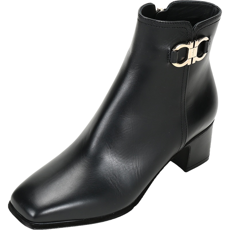 Salvatore Ferragamo 菲拉格慕 女士CASSARO系列牛皮GANCINI靴子短靴 0732958