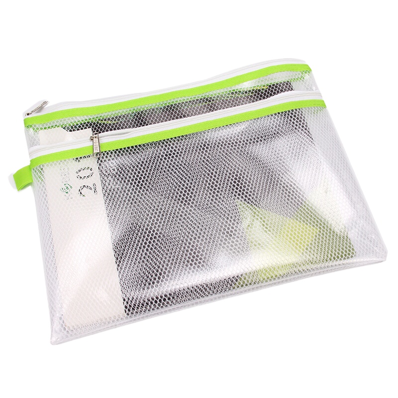 康百 E8520 拉链文件袋防水资料袋学生试卷袋收纳档案袋拉边袋 A4颜色随机