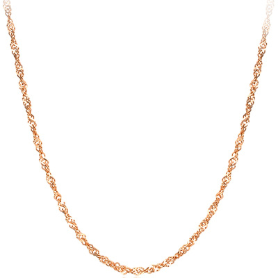 周大生18k金项链女正品新款750玫瑰金水波纹锁骨链素链彩金项链女官方