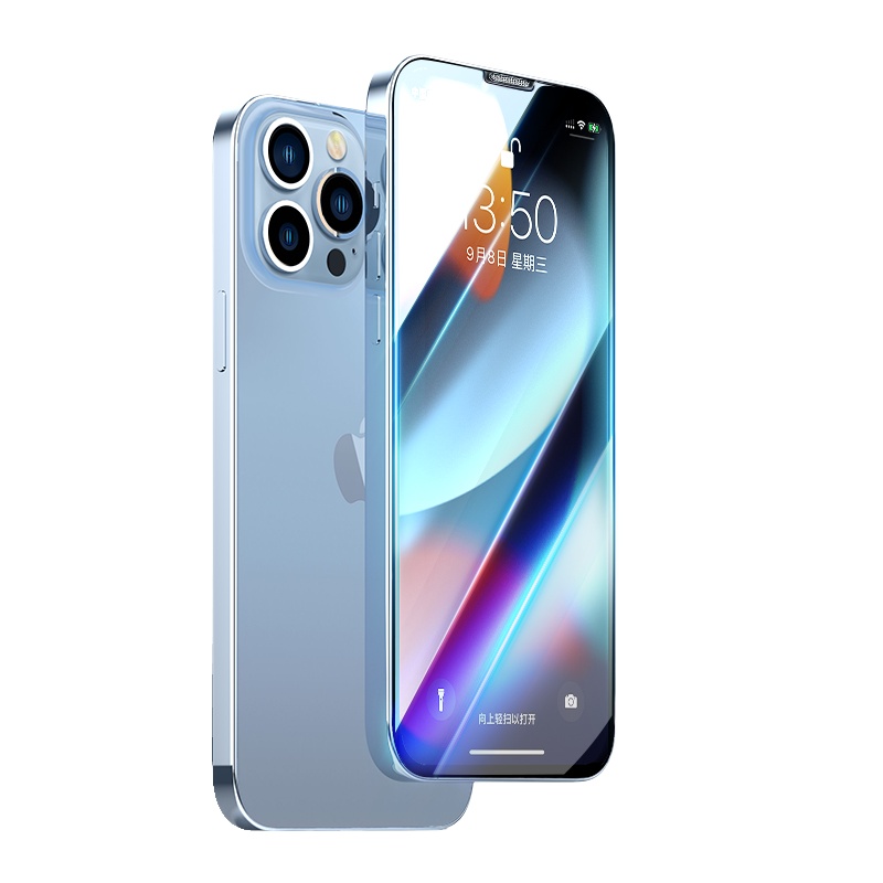 适用苹果13promax钢化膜iPhone13promax手机贴膜透明高清防爆裂无白边非全屏覆盖玻璃前贴膜escase