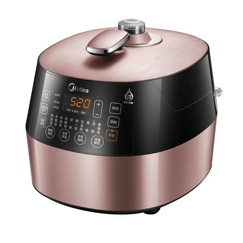 美的 电压力锅MY-SS5057P 精钢厚釜 一锅双胆 家用多功能 5L大容量 煮饭煲汤炖肉高压锅 底盘加热 预约功能