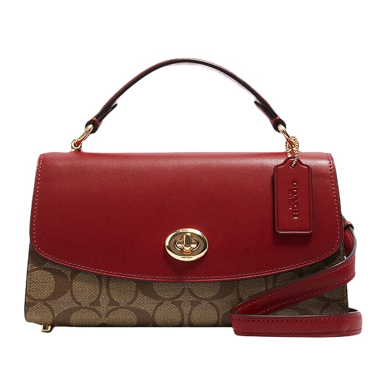 香港直邮 Coach 蔻驰 女士拼色PVC配皮手提包 C1439IMS5J