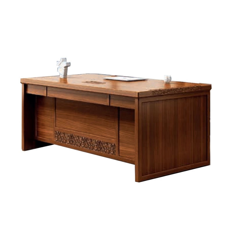 钜晟 新中式实木中班台1.8米胡桃木主管桌经理办公桌JS-GL-AB-1853