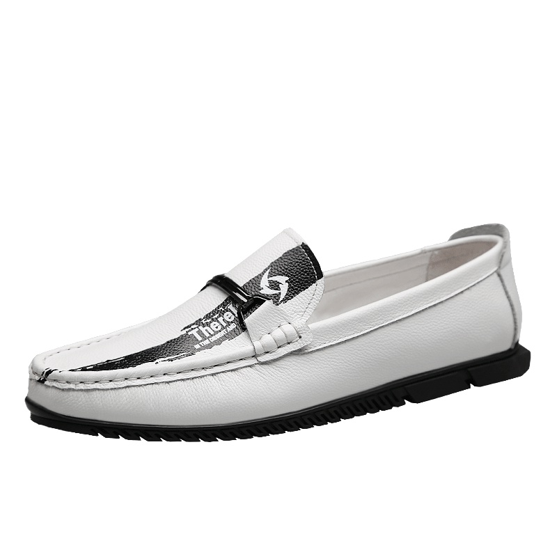 公牛世家(G.N.Shi Jia)男士真皮商务休闲鞋头层牛皮男鞋套脚皮鞋GNA1218