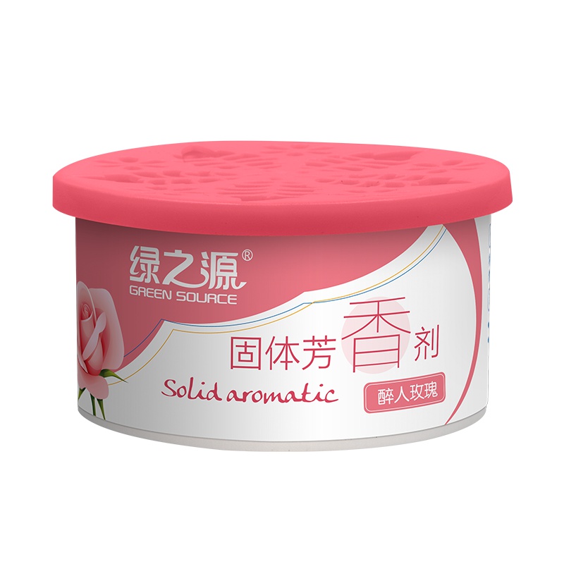 绿之源 70g固体芳香剂空气清新剂卧室厕所卫生间除臭汽车载去异味(醉人玫瑰)Z-0188