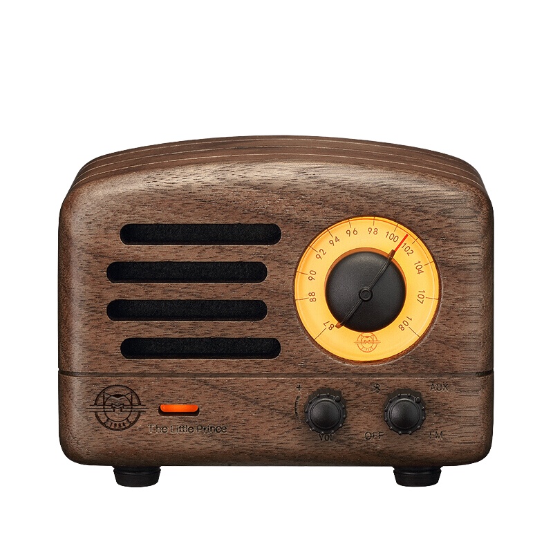 猫王收音机 MW-2猫王小王子便携式复古手机蓝牙音箱无线 迷你小音响家用低音炮 胡桃木