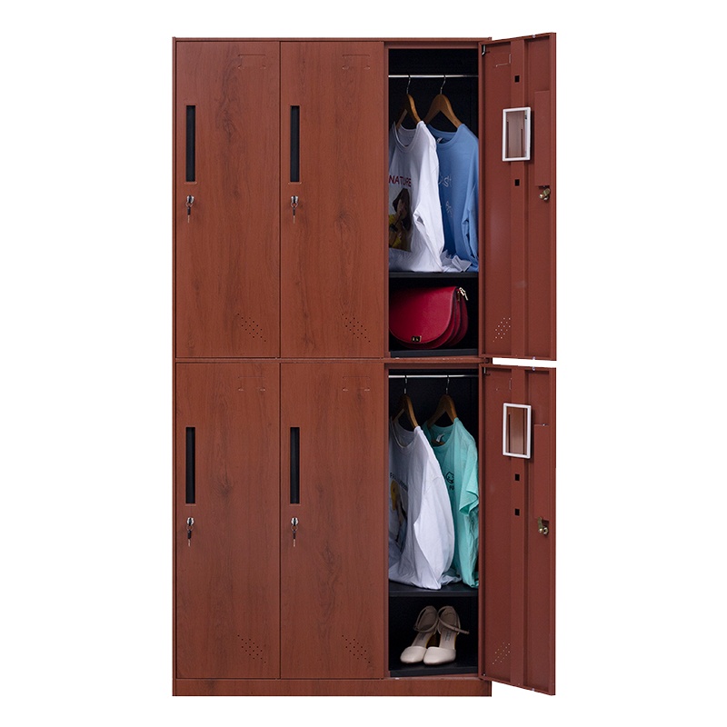 永格铁皮文件柜钢制转印仿木纹书柜带锁资料柜子健身房存包换衣储物柜