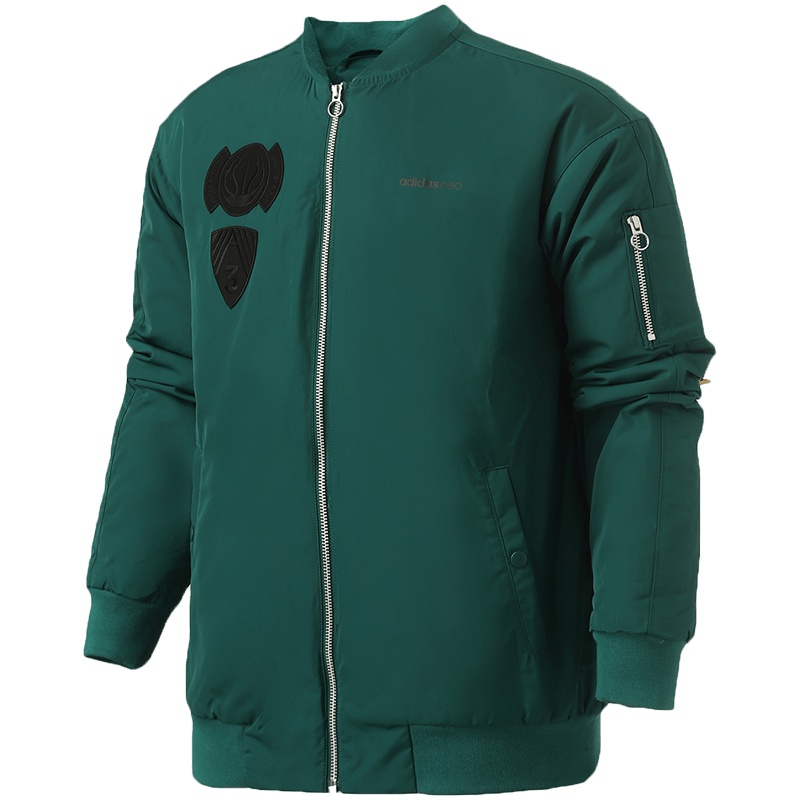 adidas阿迪达斯NEO男装V领保暖运动休闲棉服DM2194 L DM2194蓝绿色