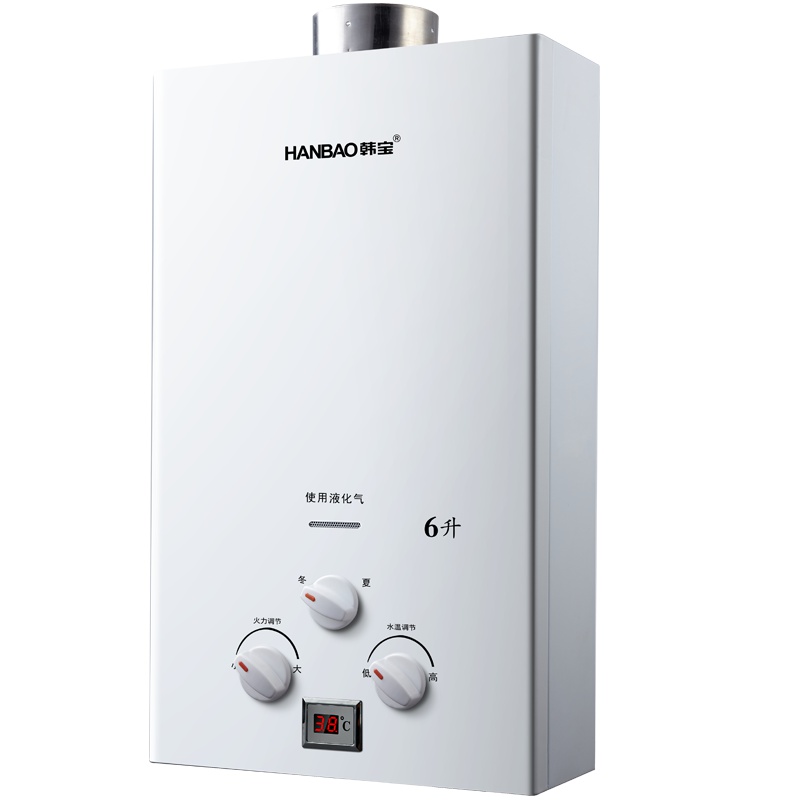 韩宝（HANBAO）6升平衡式热水器燃气天然气 液化气煤气浴室内燃气热水器DSP01-6
