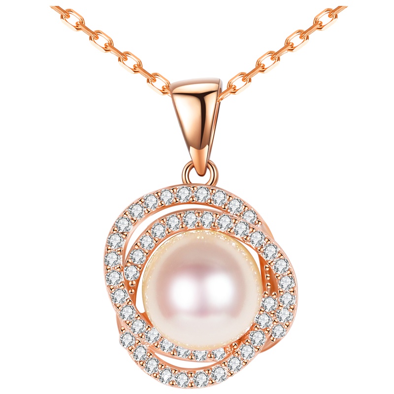 佰色传情(BRIR) S925银淡水珍珠花朵项链时尚优雅百搭精致锁骨链