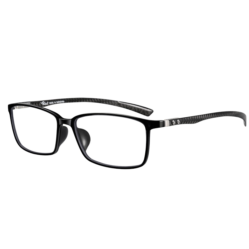 普莱斯(Pulais) 眼镜框男碳纤维眼镜全框近视防辐射眼镜架女 6004 黑色 (单镜架 配镜请联系客服)