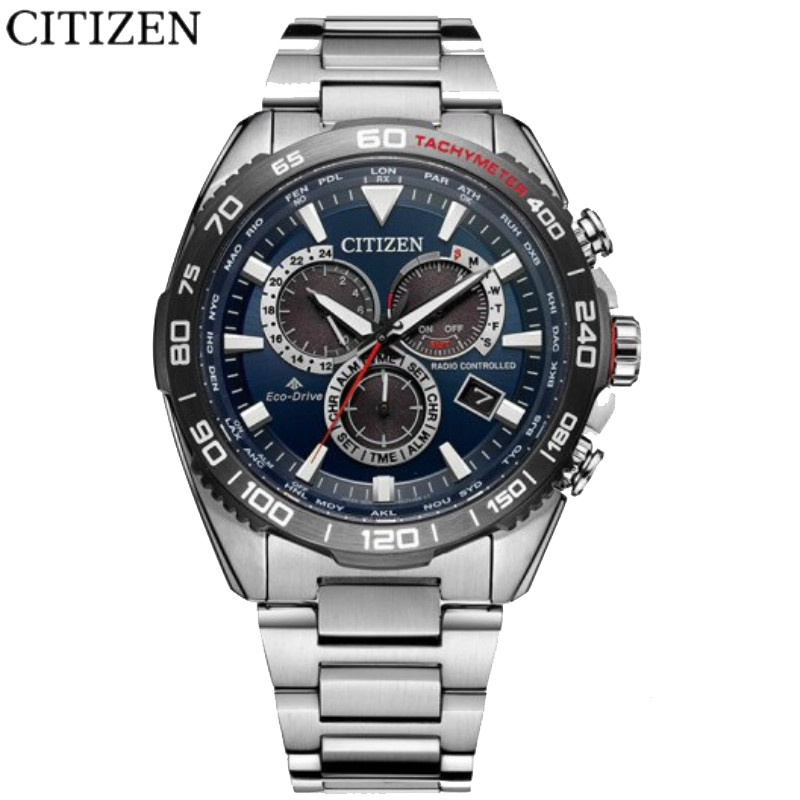 国行 西铁城(CITIZEN)光动能空中之鹰防水运动休闲多局电波男表 CB5034-82L